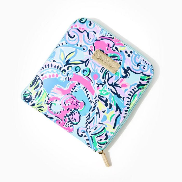 The tote folded into a compact square