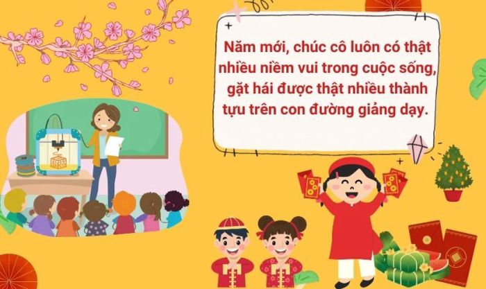 Mẫu lời chúc mừng xuân Giáp Thìn 2024 gửi đến thầy cô