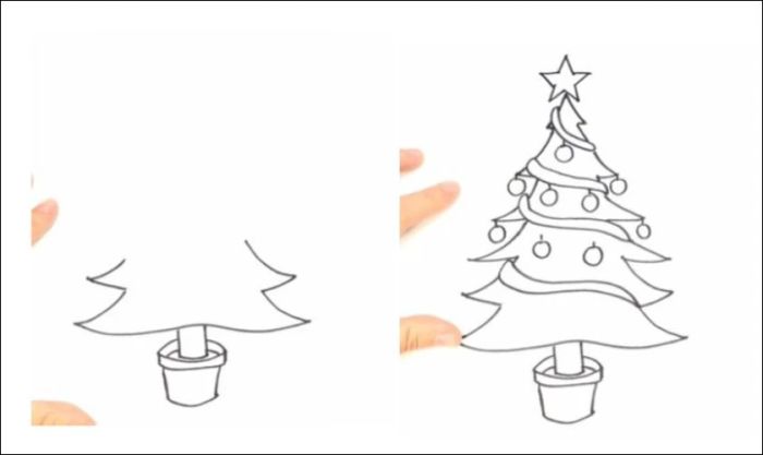 Hướng dẫn vẽ cây thông Noel cực kỳ đơn giản dành cho người không khéo tay