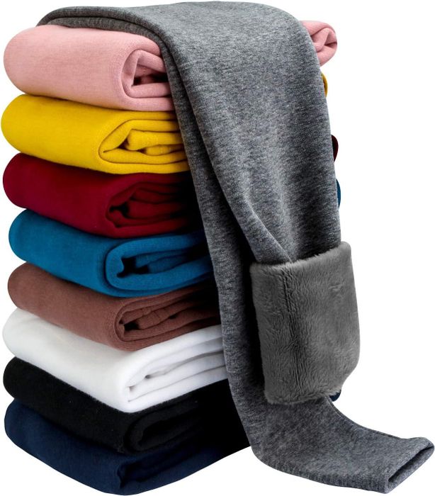 A stack of cozy fleece-lined leggings