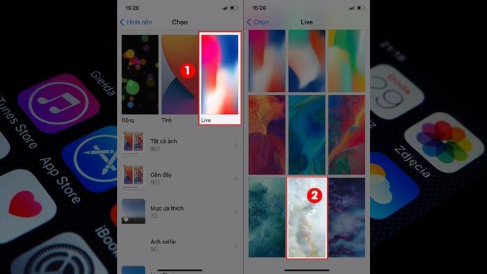 Hướng dẫn thay đổi hình nền iPhone bằng video bước 2