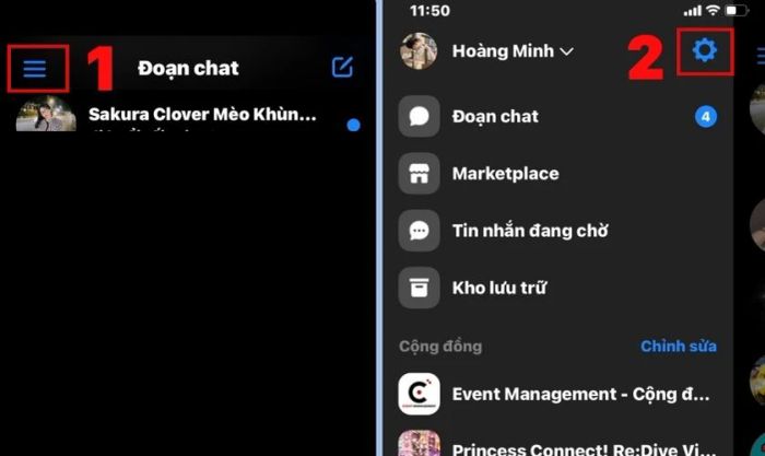 cách thay đổi liên kết facebook trên iphone