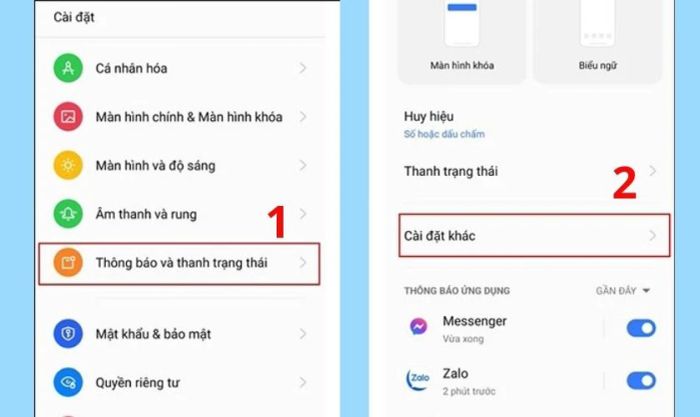 Tùy chỉnh cài đặt thông báo thu hồi trên Zalo