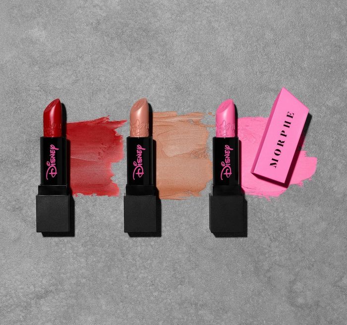 lipstick tubes in red, nude, and pink shades