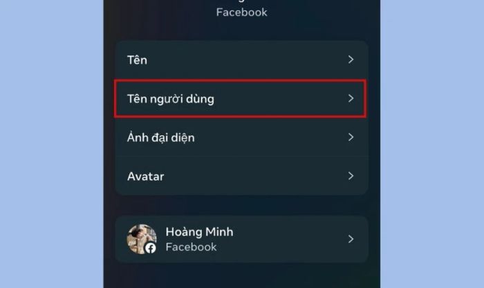 các thao tác thay đổi liên kết facebook trên iphone