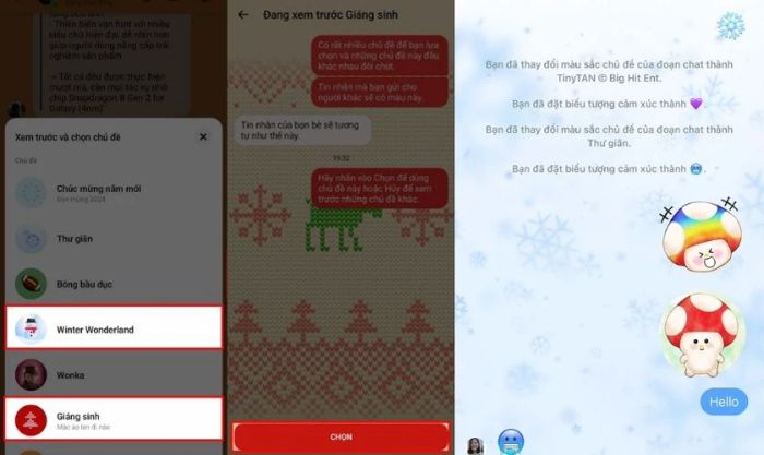 Hướng dẫn thay đổi hình nền Messenger theo chủ đề Noel