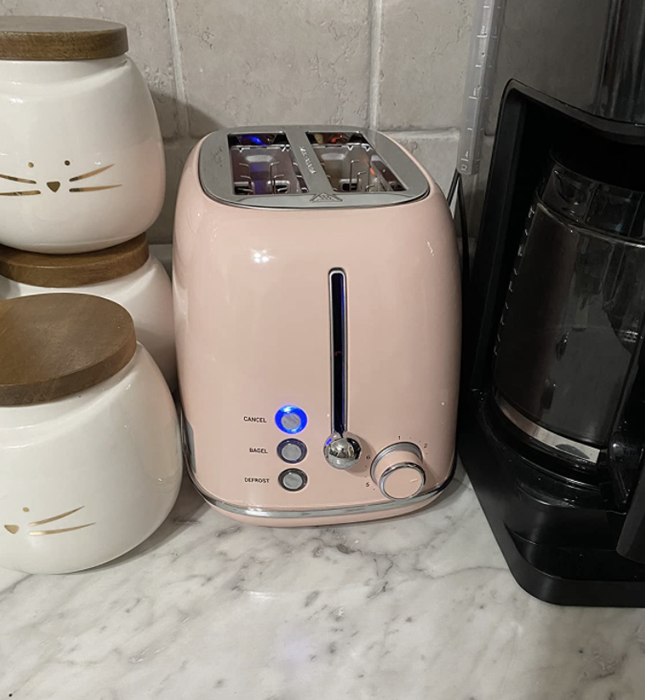 reviewer image of a pink toaster