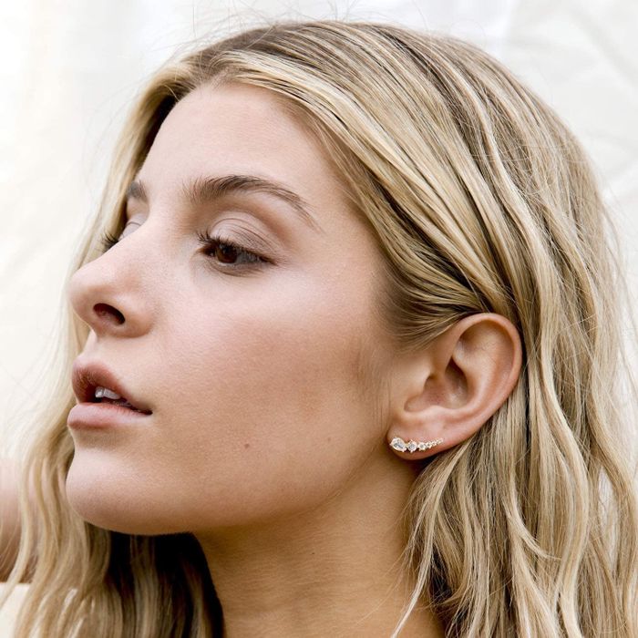 model wearing the ear climbers