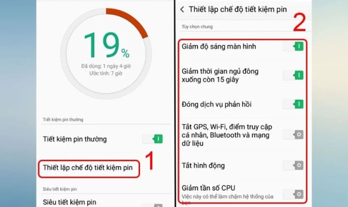 Hướng dẫn tắt chế độ tiết kiệm pin trên OPPO từ thanh thông báo