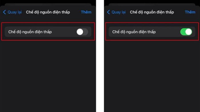 nhấn nút gạt để bật hoặc tắt chế độ này