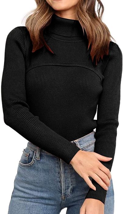 model showcasing the black tank