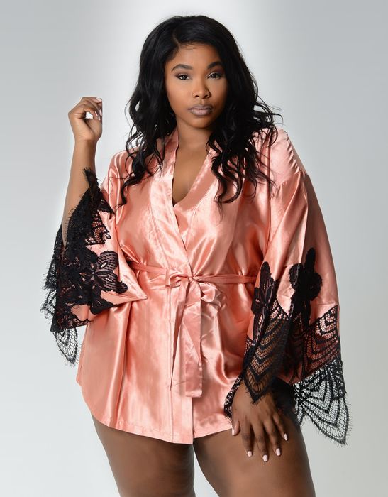 model wearing the robe