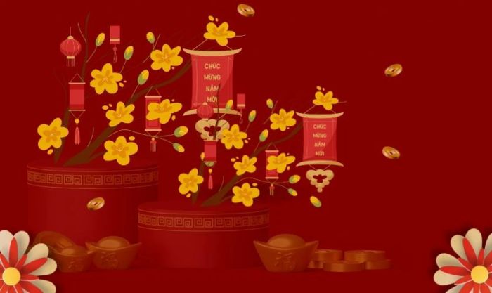 Hình nền PowerPoint Tết chủ đề hoa mai chất lượng HD