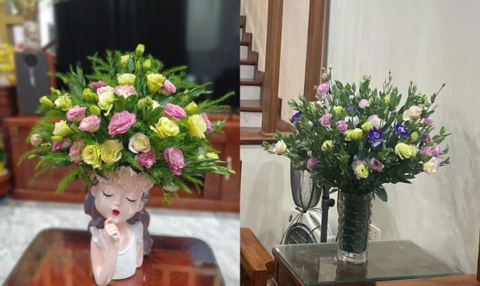 Cách cắm hoa cát tường ngày Tết theo kiểu đối xứng