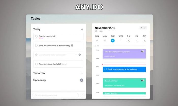 Any.do là ứng dụng nhắc nhở thông qua việc sử dụng nhạc chuông thông báo