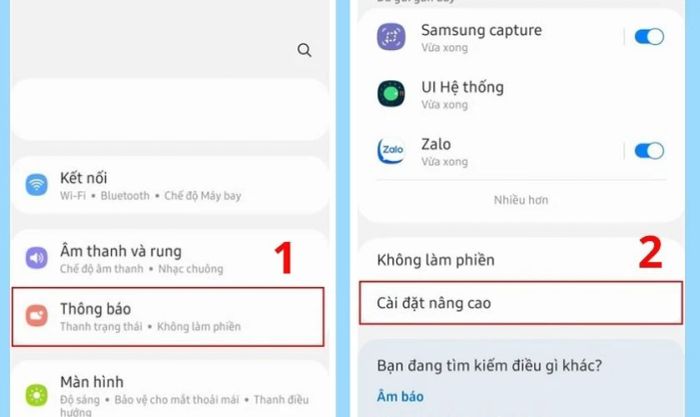 Cấu hình nâng cao trên điện thoại