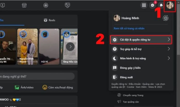 các bước thay đổi liên kết facebook trên máy tính