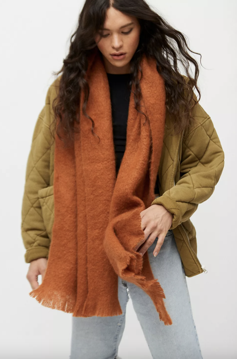 model showcasing the scarf