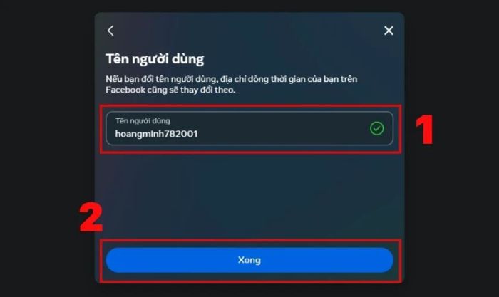 các thao tác thay đổi liên kết facebook trên máy tính