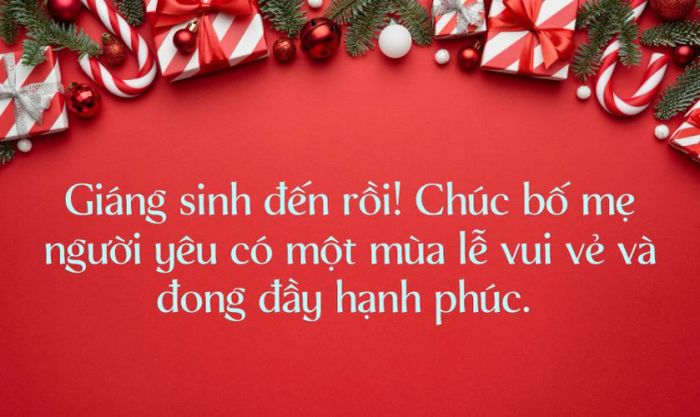 Câu chúc gửi đến bố mẹ người yêu dịp Noel