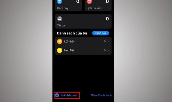 Tạo lời nhắc mới trên iPhone bằng ứng dụng Reminder