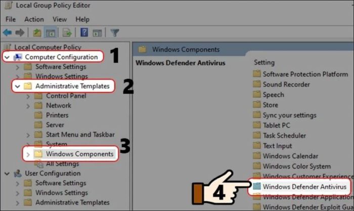 Nhấp vào Computer Configuration để mở rộng tùy chọn và làm theo hướng dẫn