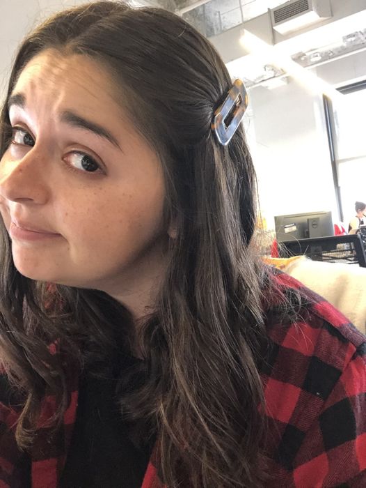 Mytour editor wearing a clip in her hair