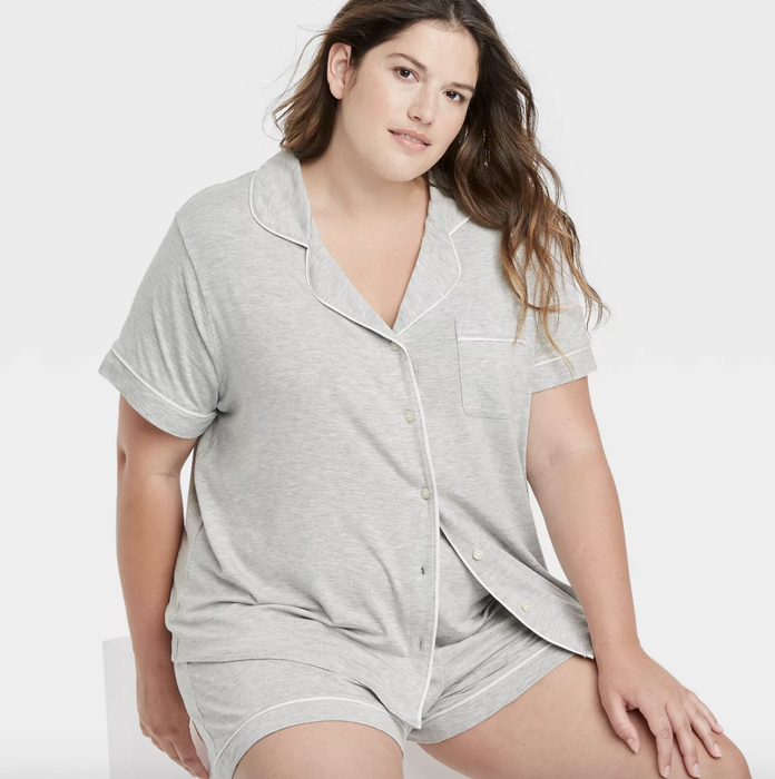model showcasing the pajamas