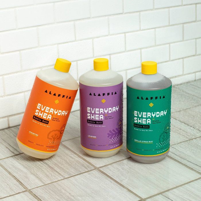 Three bottles of bubble bath