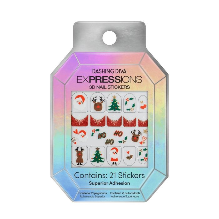 nail stickers featuring holiday-themed designs