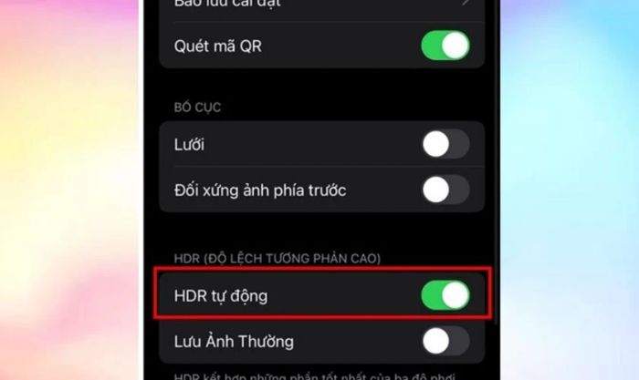 Hướng dẫn điều chỉnh chế độ HDR tự động trên camera iPhone 11