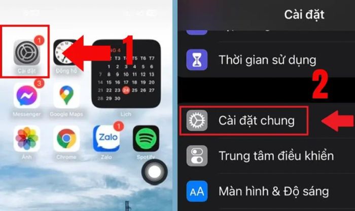Khôi phục cài đặt gốc iPhone thông qua phần Cài đặt