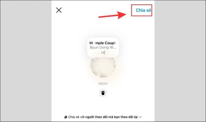 Lựa chọn người bạn muốn chia sẻ ghi chú và nhấn chia sẻ