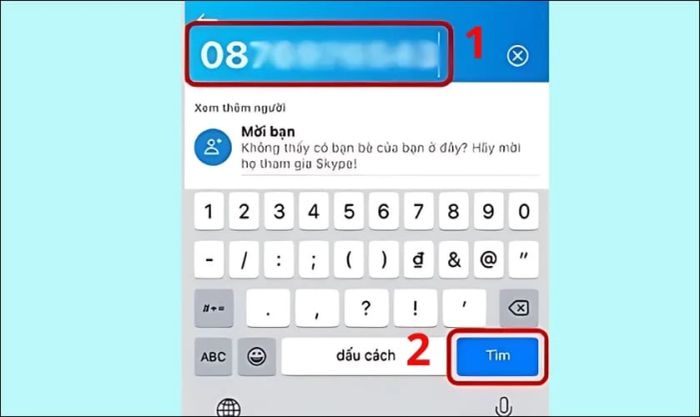 Nhập hoặc dán số điện thoại cần kiểm tra và nhấn nút Tìm