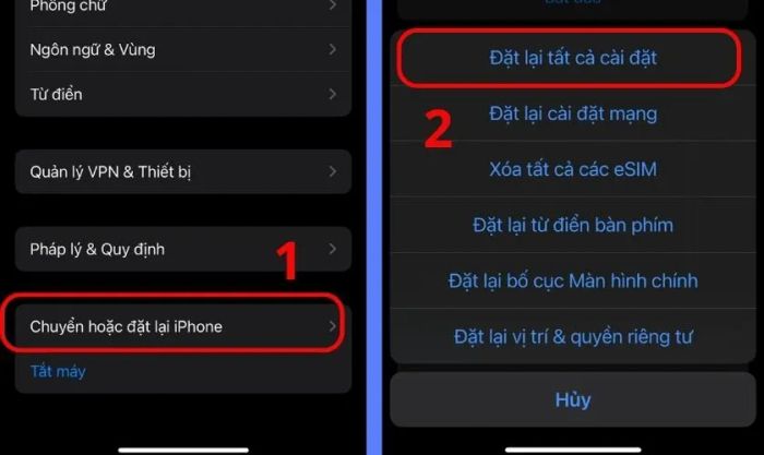Khôi phục cài đặt gốc cho điện thoại