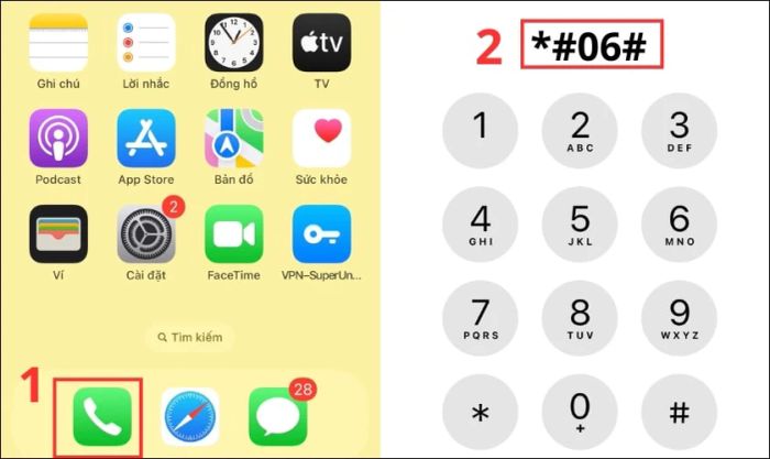 Xác định nguồn gốc iPhone bằng ứng dụng điện thoại