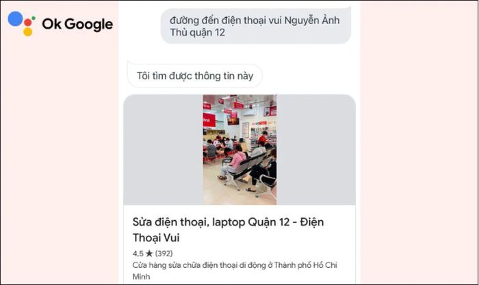 OK Google có thể hướng dẫn đường đi
