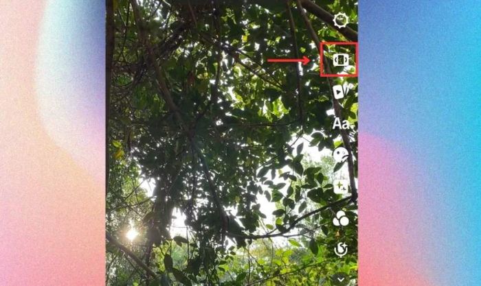 Nhấn vào biểu tượng như hình để chuyển sang giao diện chỉnh sửa video trên TikTok