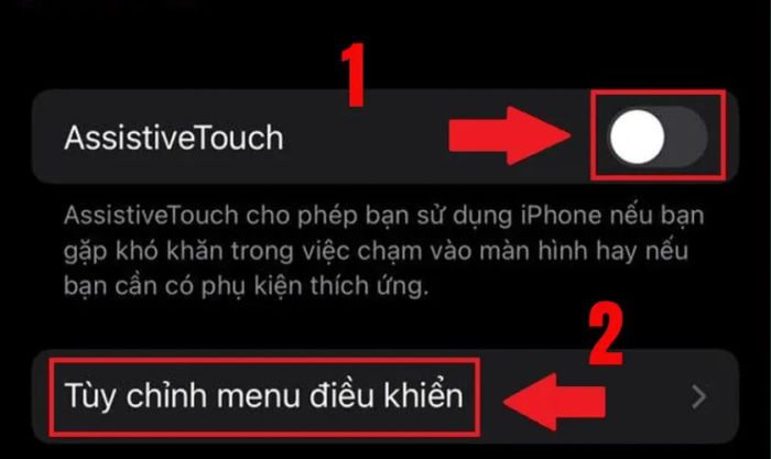 Nhấn chọn AssistiveTouch trong mục Cảm ứng