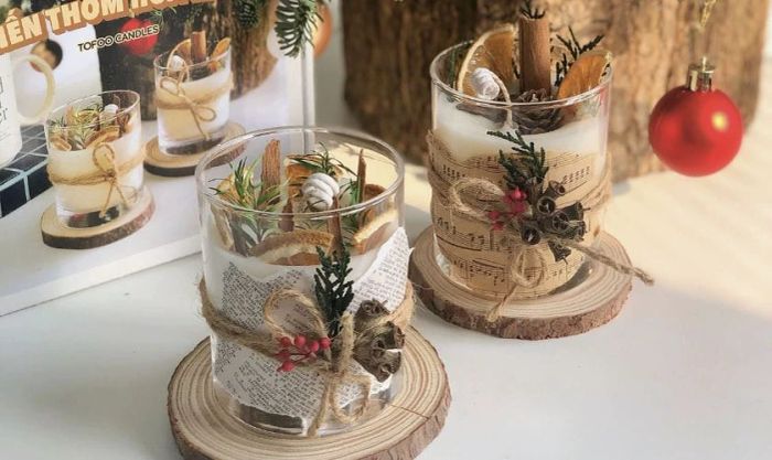Nến thơm Giáng Sinh handmade