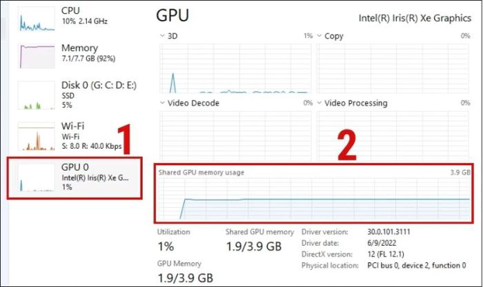 Kiểm tra thông tin cấu hình GPU trên máy tính