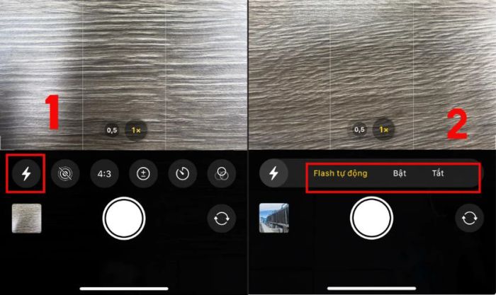 Tùy chỉnh chế độ đèn Flash