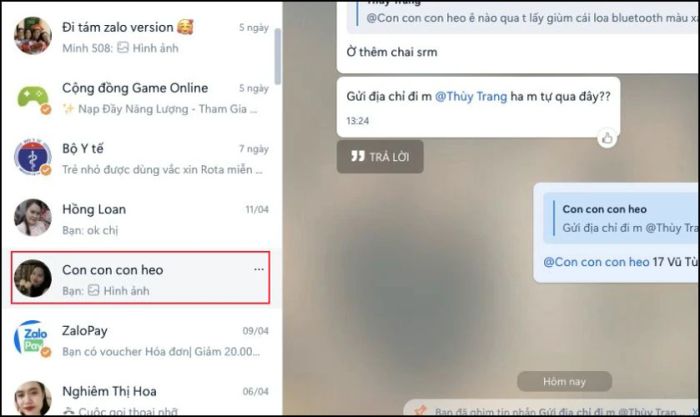 Hướng dẫn chi tiết cách ghim tin nhắn Zalo cho 1 hoặc 2 người trên máy tính
