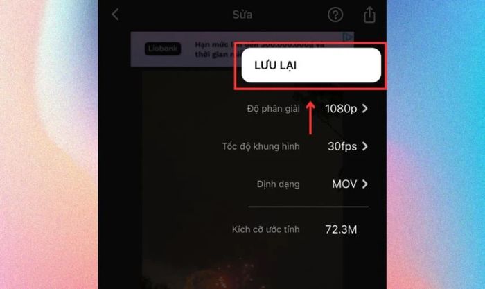 Nhấn vào biểu tượng chia sẻ và chọn Lưu lại để hoàn thành
