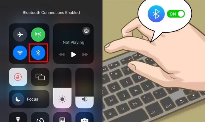 Kích hoạt Bluetooth trên cả iPhone, iPad và bàn phím