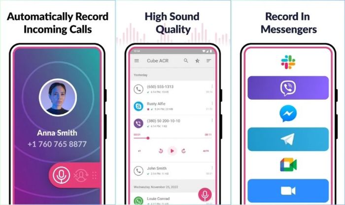 Ứng dụng hỗ trợ ghi âm cuộc gọi Cube Call Recorder ACR