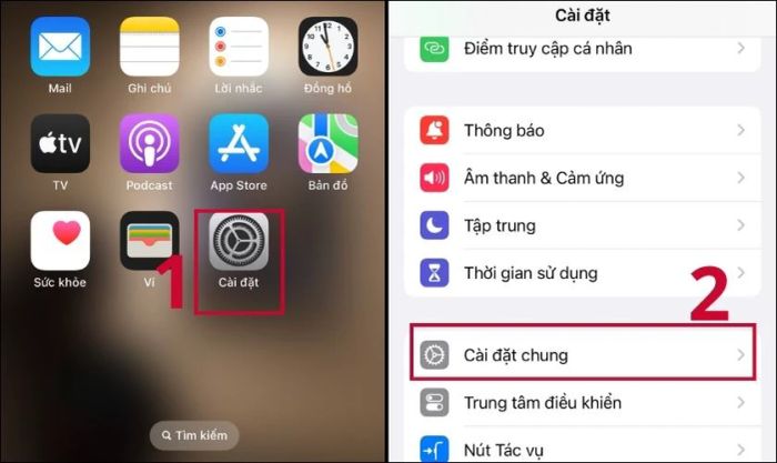 Vào phần Cài đặt để thực hiện việc thay đổi tên thiết bị iPhone của bạn.