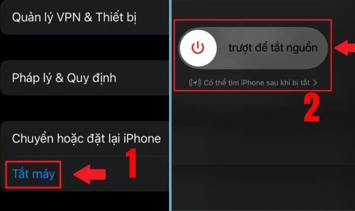 Khôi phục cài đặt gốc iPhone thông qua phần Cài đặt