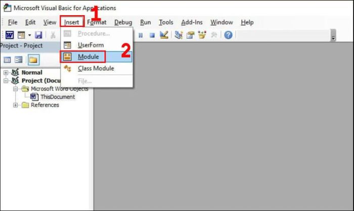 Từ menu thả xuống, chọn Module để tạo mới.