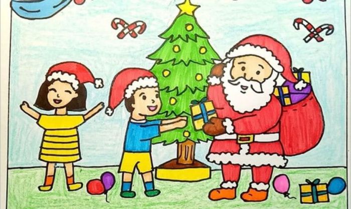 Tranh Giáng Sinh tự vẽ